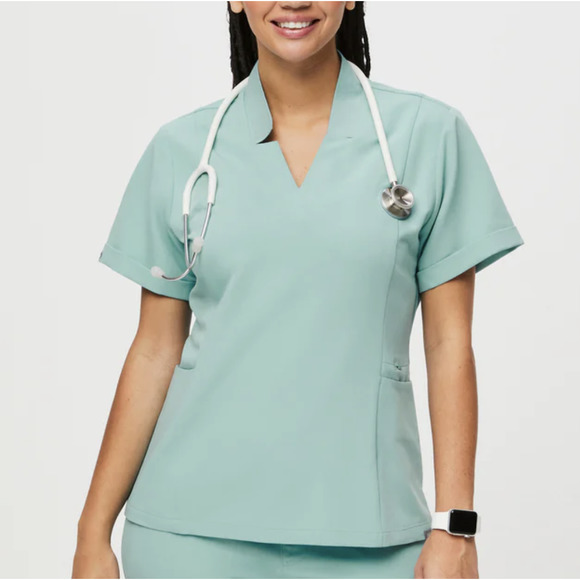 Figs Tops - NWT FIGS Seaglass Inala Slim Scrub Top -Size XS